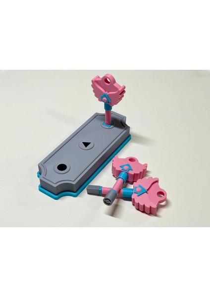 Squid Game Ilhamlı – 3 Anahtar ve Kilit Tasarımı | Özgün 3D Anahtarlık