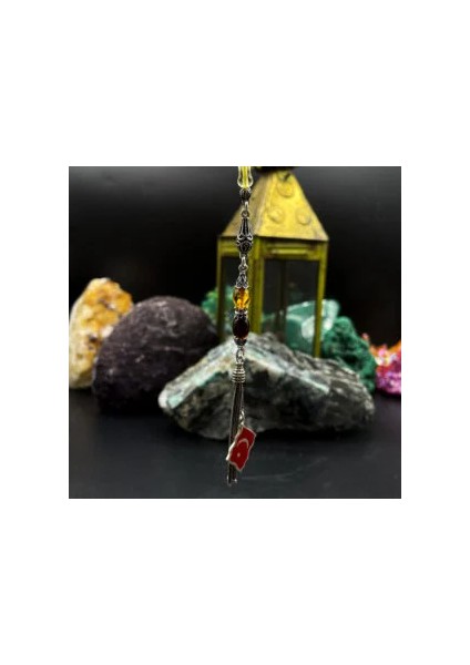 Ay Yıldız Püsküllü Süzme Renk Geçişli Kehribar Tesbih 15.07 gr fiyatları