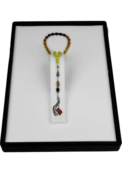 Ay Yıldız Püsküllü Süzme Renk Geçişli Kehribar Tesbih 15.07 gr modelleri