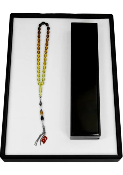 Ay Yıldız Püsküllü Süzme Renk Geçişli Kehribar Tesbih 15.07 gr indirimleri