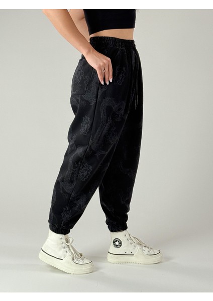 Dragon Desenli Kadın Jogger Pantolon COC1008 modelleri