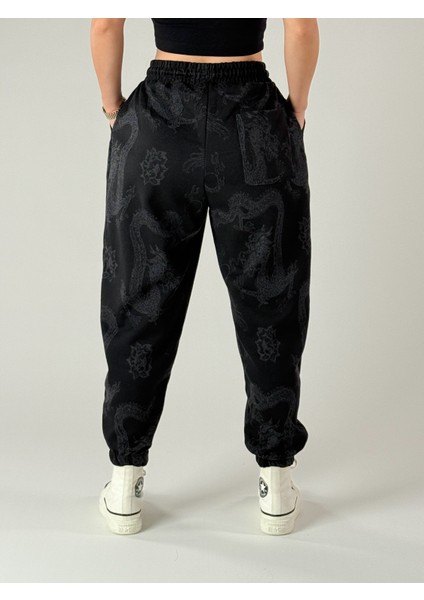 Dragon Desenli Kadın Jogger Pantolon COC1008 fırsatları