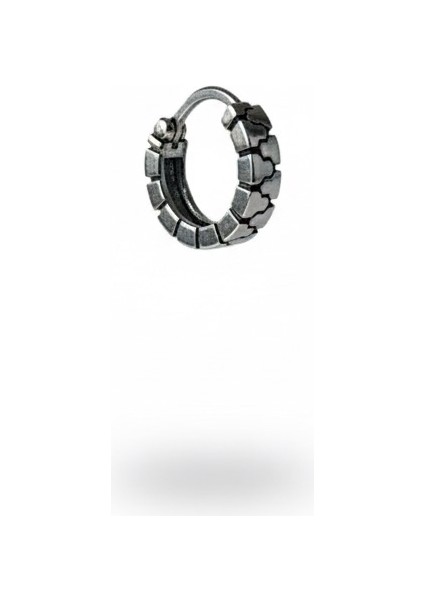 Desenli Halka Model Erkek Çelik Küpe