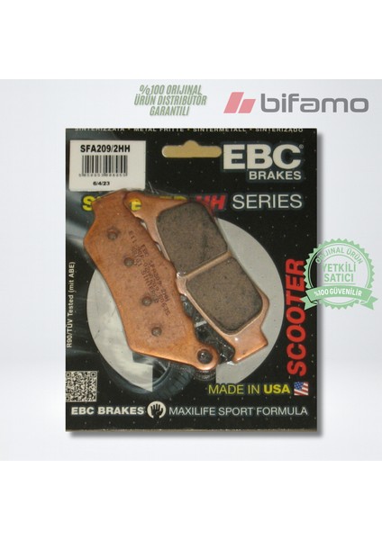 SFA209/2HH Ön Fren Balatası Sinterli