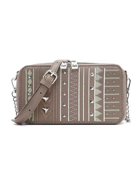 Kadın Vizon Uzun Askılı Baskılı Çapraz Çanta 25ABD264526