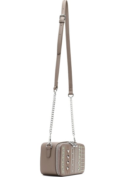 Kadın Vizon Uzun Askılı Baskılı Çapraz Çanta 25ABD264526