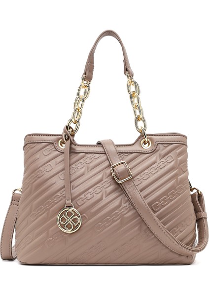 Kadın Gri Uzun Askılı Baskılı Kol Çantası 25WBD286126