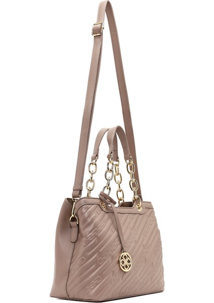 Kadın Gri Uzun Askılı Baskılı Kol Çantası 25WBD286126