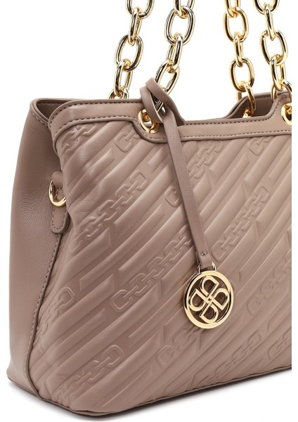 Kadın Gri Uzun Askılı Baskılı Kol Çantası 25WBD286126