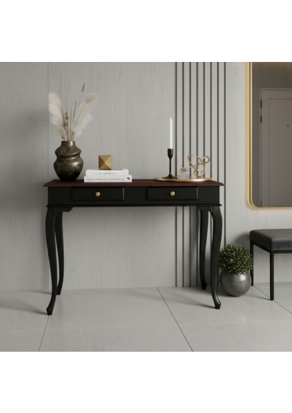 120 cm Masif Çekmeceli Lükens Siyah Ceviz Dresuar fiyatları