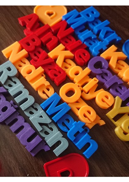 2'li İsminize Özel Anahtarlık - Özel Tasarım - İsim Tasarımı Pla Baskı