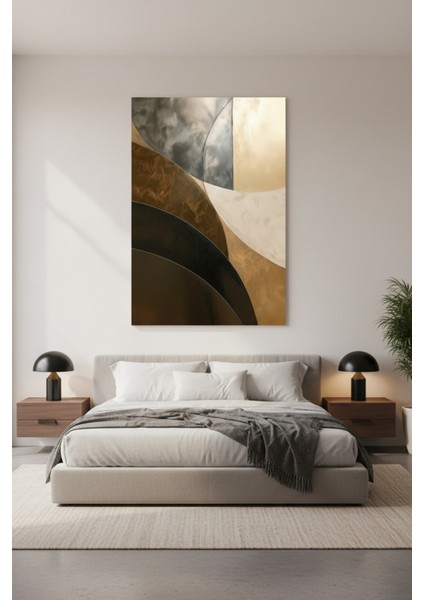 Modern Soyut Altın Kahve Tonları Kanvas Tablo | Lüks Duvar Dekoru modelleri
