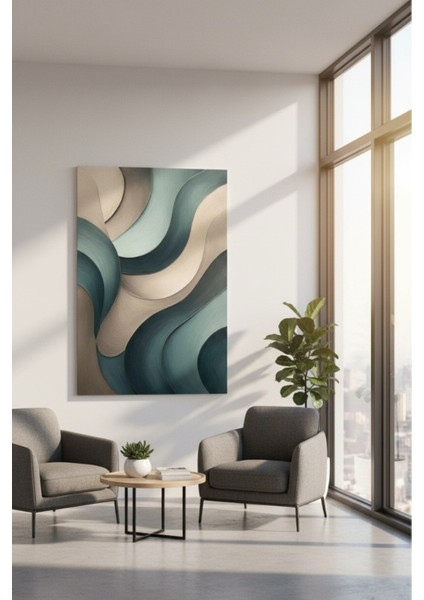 Minimalist Soyut Dalgalı Çizgiler Baskılı Kanvas Tablo fiyatları