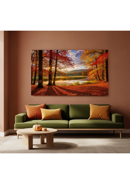 Kanvas Tablo Sonbahar Temalı, Doğa Manzaralı Sonbahar Tablo,modern Sonbahar Kanvas Tablo,minimalist