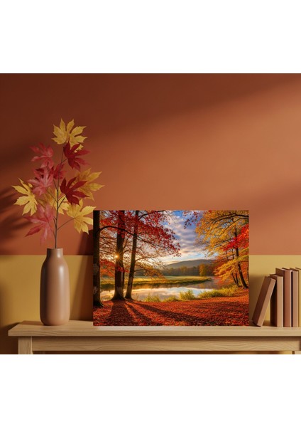 Kanvas Tablo Sonbahar Temalı, Doğa Manzaralı Sonbahar Tablo,modern Sonbahar Kanvas Tablo,minimalist fırsatları
