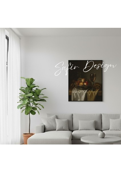 Rönesans Tarzı Koyu Tonlarda Natürmort Çerçeveli Tablo fiyatları