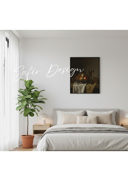 Rönesans Tarzı Koyu Tonlarda Natürmort Çerçeveli Tablo modelleri