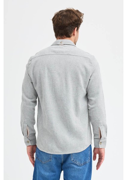 Erkek Rahat Kesim Spor Yaka Oduncu Flanel Çift Cep Kapaklı Kışlık Gömlek indirimleri