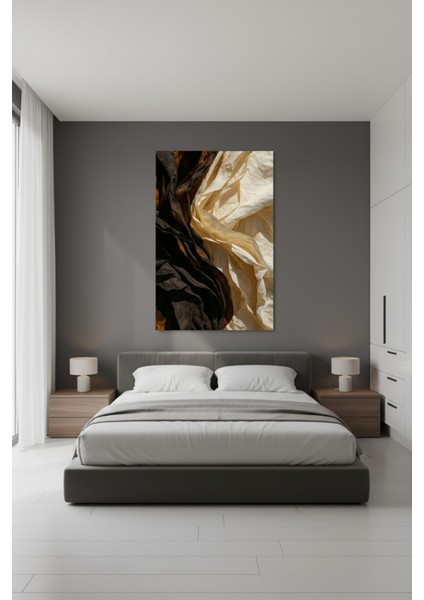 Siyah ve Bej Soyut Doku Kanvas Tablo | Modern Duvar Dekoru modelleri