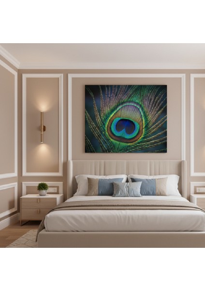 Modern Sanat Tüy Detaylı Tablo | Canlı Renkler ve Desenler Tablo,tavus Kuşu Gözü Kanvas Tablo fiyatları