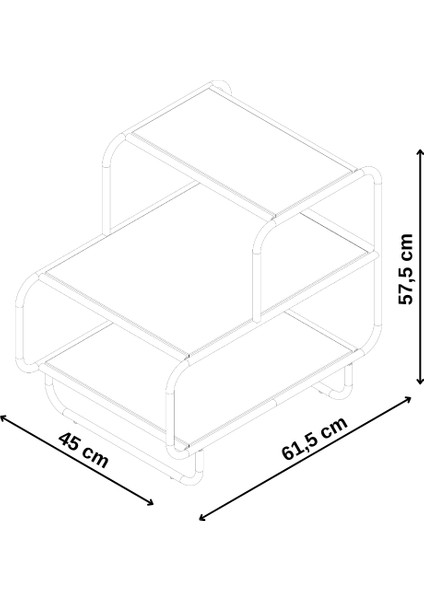 Mintlife Metal Yan Sehpa /komodin