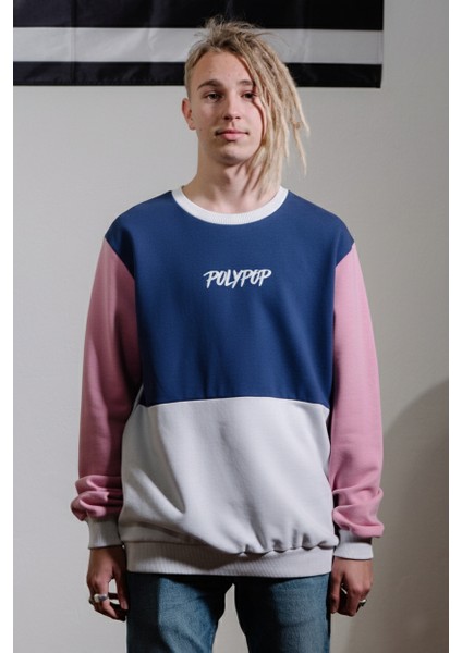 Cut And Sew Relaxed Fit Crewneck Sweatshirt