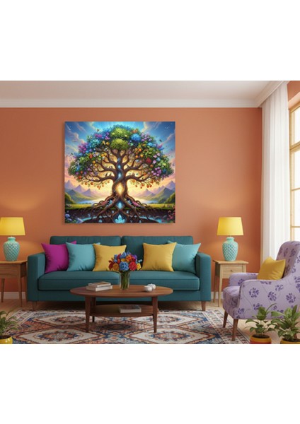 Modern Kanvas Tablo Hayat Ağacı, Salon & Ofis &yoga Alanı Dekoru,canlı Renkler Kanvas Tablo fiyatları