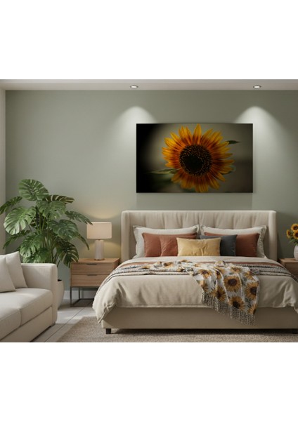 Ayçiçeği Kanvas Tablo | Turuncu Tablo, Sarı Tablo, Sanatsal Çiçek Fotoğrafı Kanvas Tablo