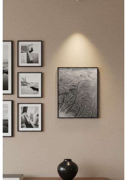Kış Temalı Siyah Beyaz Çerçeveli Tablo, Modern Minimalist Salon Tablosu modelleri