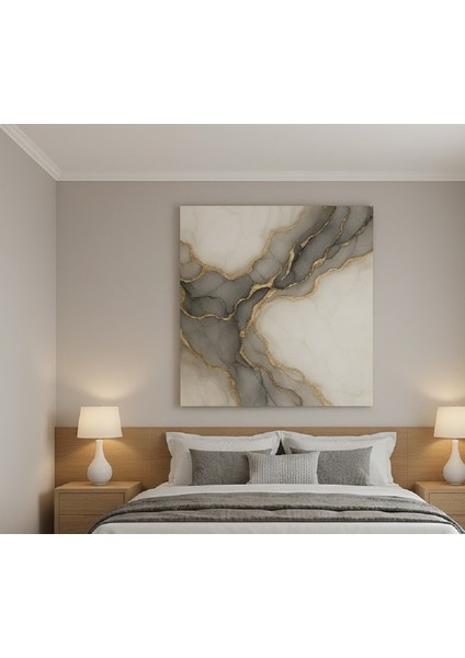 Lüks Tablo, Bej Gri Altın Yaldızlı Soyut Kanvas Tablo, Salon Tablosu modelleri