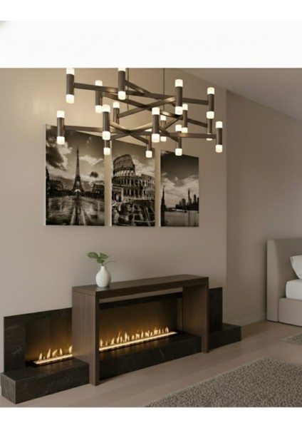 3'lü Siyah Beyaz New York Paris Roma Kanvas Tablo Seti, Ev Ofis Duvarminimalist Şık ve Modern Tablo fiyatları