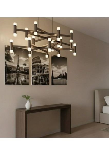 3'lü Siyah Beyaz New York Paris Roma Kanvas Tablo Seti, Ev Ofis Duvarminimalist Şık ve Modern Tablo modelleri