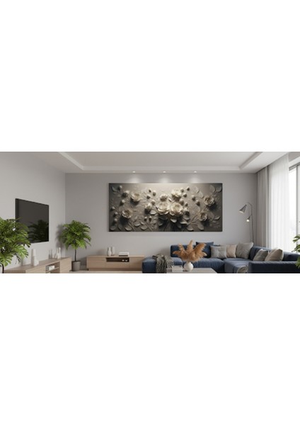 3D Efektli Çiçekli Kanvas Tablo | Çiçek Efektli Duvar Dekoru Salon ve Yatak Odasıtablo modelleri