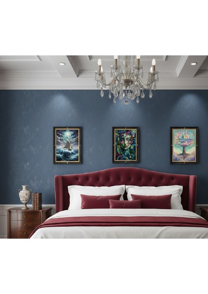 Üçlü Çerçeveli Tablo Seti: Soyut Tablo Seti Salon, Ofis ve Oturma Odası Için Çerçeveli 3lü Tablo fiyatları