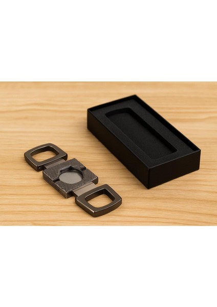 Metal Premium Çelik Cigar Cutter – Lüks Puro Makası (Kutusunda)