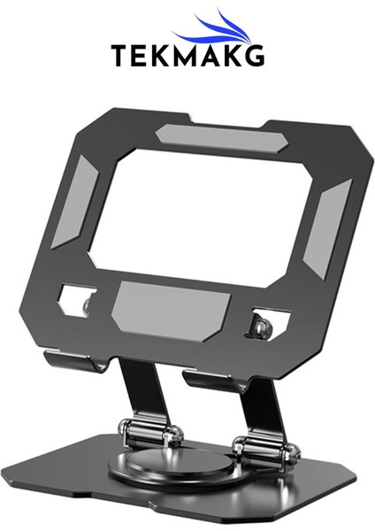 360 Derece Dönebilen Ayarlanabilir Tablet ve Laptop Standı Alüminyum Metal Yükseltici Katlanabilir Masaüstü Tutucu Stand
