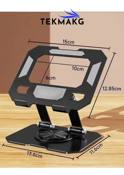 360 Derece Dönebilen Ayarlanabilir Tablet ve Laptop Standı Alüminyum Metal Yükseltici Katlanabilir Masaüstü Tutucu Stand fiyatları