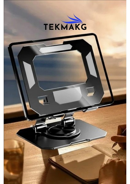 360 Derece Dönebilen Ayarlanabilir Tablet ve Laptop Standı Alüminyum Metal Yükseltici Katlanabilir Masaüstü Tutucu Stand indirimleri