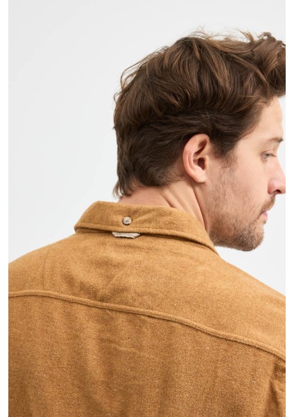 Erkek Rahat Kesim Spor Yaka Oduncu Flanel Çift Cep Kapaklı Kışlık Gömlek