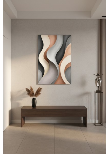 Soyut Dalgalı Çizgiler Desenli Baskı Kanvas Tablo - Modern Duvar Dekoru fiyatları