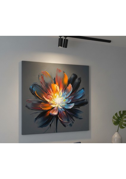 Modern Dekorasyonçiçek Kanvas Tablo, Canlı Renkler,yağlı Boya Efektli,salon ve Ofis Için Büyük Tablo