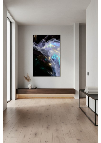 Premium Kanvas Tablo | Soyut Gece Sisi ve Ipeksi Doku Efekti | Salon, Ofis, Dekorasyon fiyatları