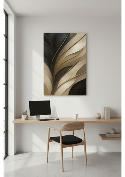 Modern Soyut Kahve ve Bej Tonları Kanvas Tablo fiyatları