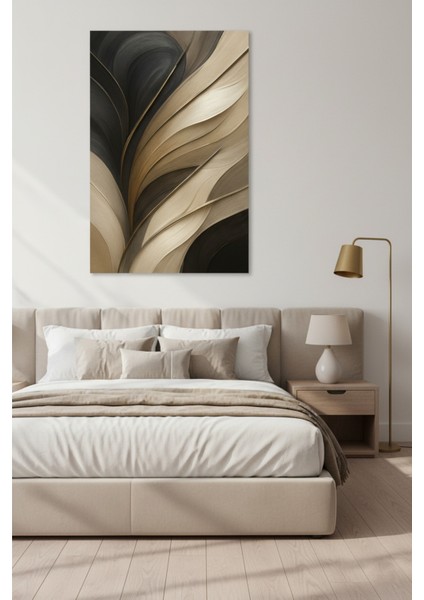 Modern Soyut Kahve ve Bej Tonları Kanvas Tablo modelleri