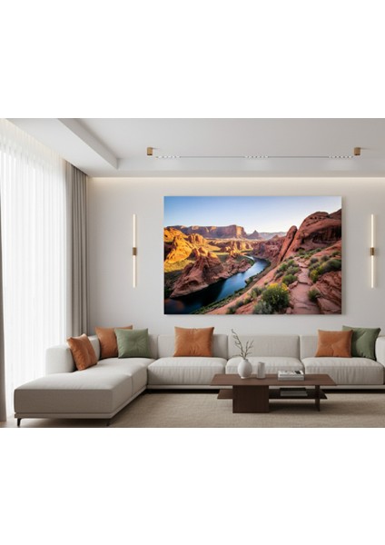 Büyük Kanyon ve Nehir Manzarası Kanvas Tablo, Doğa ve Macera Temalı Lüks Tablo