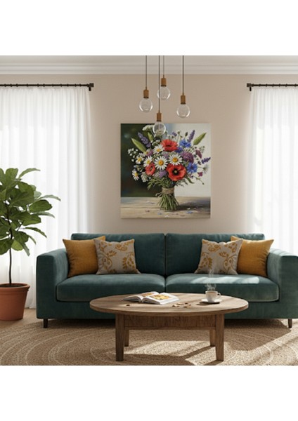 Kır Çiçekleri Buketi Kanvas Tablo | Çerçevesiz Sanat Baskısı | Çiçek ve Doğa Temalı Duvar Dekor modelleri