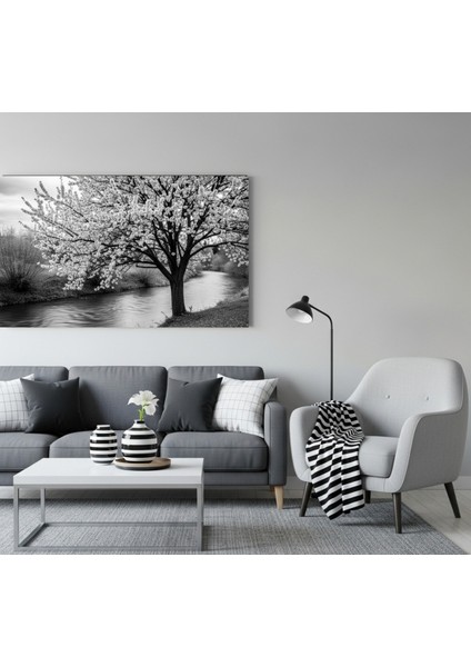Siyah Beyaz Tablo Doğa Manzarası Kanvas Tablo Siyah Beyaz Minimalist Manzara Kanvas Tablo fırsatları