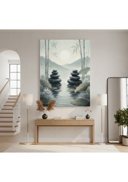 Feng Shui Tablo, Zen Tablo; Rahatlatıcı Tablo, I Nilüfer ve Bambu Kanvas Tablo fiyatları
