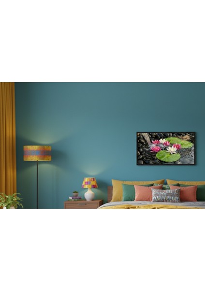 Nilüfer Çiçekleri Çerçeveli Tablo, Zen Bahçesi Tablo,yatak Odası ve Salon Için Modern Renkli Tablo fiyatları