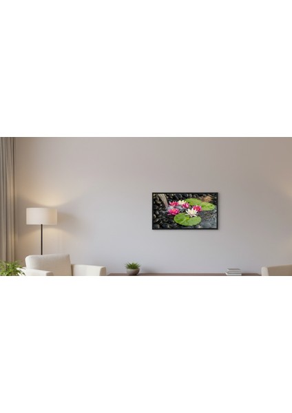 Nilüfer Çiçekleri Çerçeveli Tablo, Zen Bahçesi Tablo,yatak Odası ve Salon Için Modern Renkli Tablo modelleri